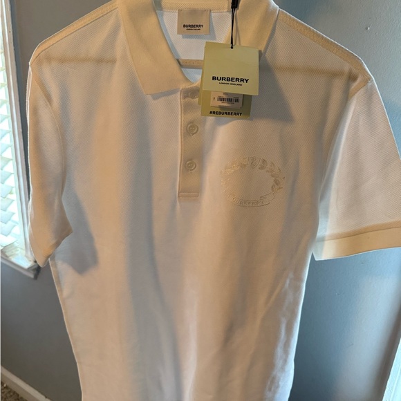 Burberry Cream Polo Shirt Classic Style
